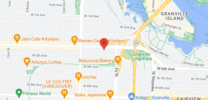 map of 508 1680 W 4TH AVENUE